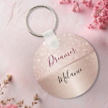 Glittery Ro Guld Glam metallic Namn Nyckelring<br><div class="desc">Nyckelkedjan Zazzle är ett glitterätt metallskt tillbehör för glam från guld som visar ditt namn eller initialer eller all text du vill ha. Dess personlig är utformad och skryter avslutar att du får en snyggt beröring på nycklar. Om du behöver hjälp ska du inte tveka att kontakta mig.</div>