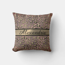 Glittery Ro Guld Leopard Personlig Kudde