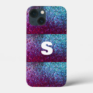 Glittery Rosa Lila Ombre Abstrakt Monogram