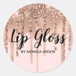Glittery Rosa Lip Gloss Runt Klistermärke