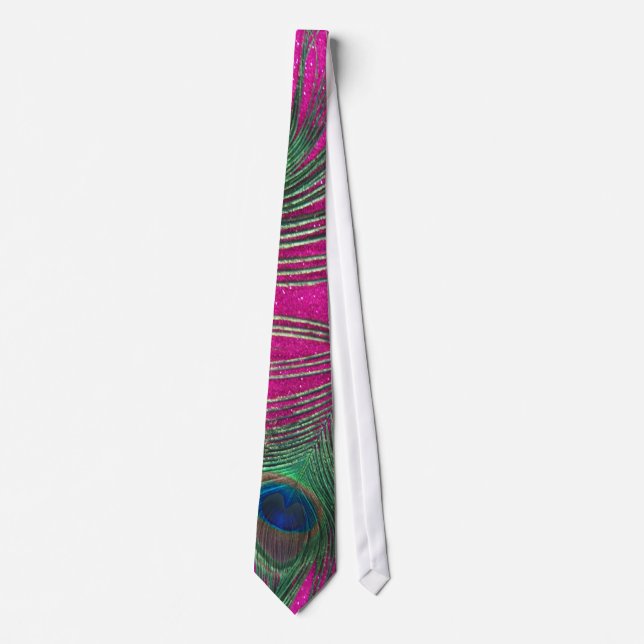 Glittery Rosa Peacock Feather Slips (Framsida)