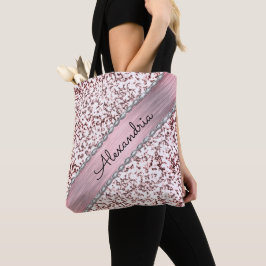 Glittery Rosa Personlig Marble Tygkasse