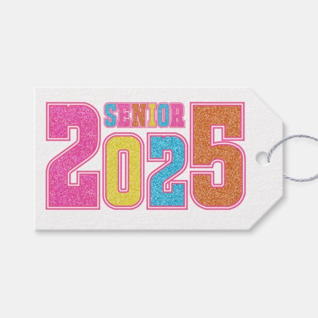 Glittery Senior Year 2025 Presentetikett (Framsidan (Horisontell))