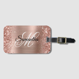 Glittery Shiny Ro Guld Faux Foil Bagagebricka