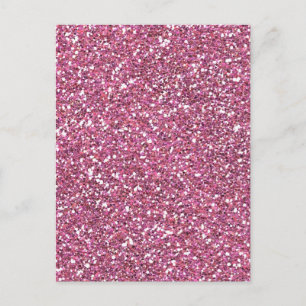 Glittery Shiny Rosa Glitter Vykort