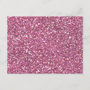 Glittery Shiny Rosa Glitter Vykort