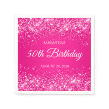 Glittery Shock rosa 50:e födelsedagen