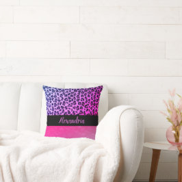 Glittery Shock rosa Leopard Personlig Kudde