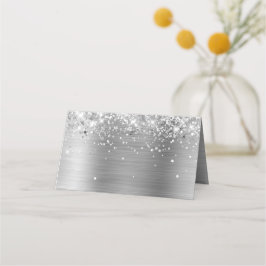 Glittery Silver Foil Blank Placeringskort