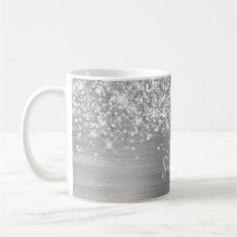 Glittery Silver Glam Namn Kaffemugg