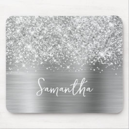 Glittery Silver Glam Namn Musmatta