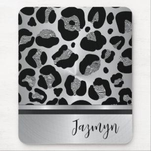 Glittery Silver Leopard Safari Print Musmatta