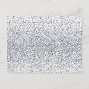 Glittery Silver Ombre Vykort