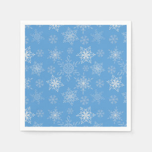 Glittery snöflingor med blåttbakgrund pappersservett