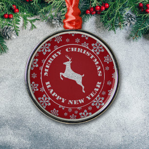 Glittery Snowflake Silver Reindeer Julgransprydnad Metall