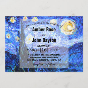 Glittery Starry Night Personligt bröllp-inbjudan Inbjudningar