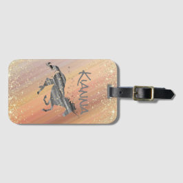 Glittery Starry Unicorn Bagagebricka