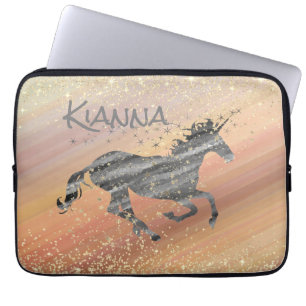 Glittery Starry Unicorn Laptop Fodral