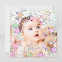 Glittery Stars Baby Birth Notice