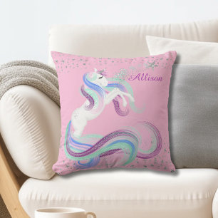 Glittery Stars Gnistra Unicorn Rosa Kudde