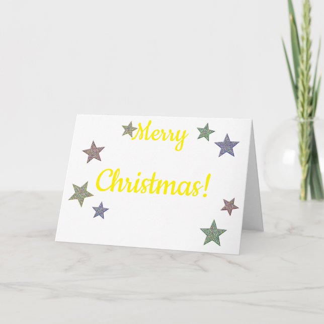 Glittery Stars jul Helgkort (Framsida)
