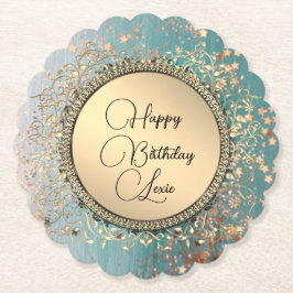 Glittery Stars Whimsical Birthday Personlig Underlägg Papper