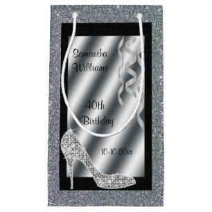 Glittery stilett för silver & 40th födelsedag f