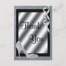 Glittery stilett för silver & banderolltack tack kort