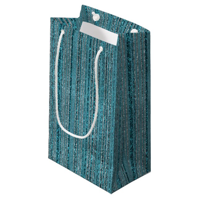Glittery Stripe Gift Bag (Framsidan Vinklad)