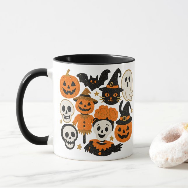 Glittery Whimsical Halloween Mugg (Med munk)
