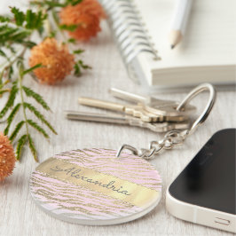 Glittery Zebra tryck på Rosa  Personlig