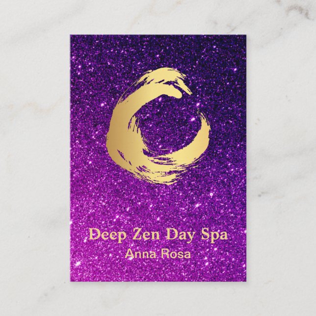 *~*glitterzenen borstar meditationReiki guld Visitkort (Framsida)