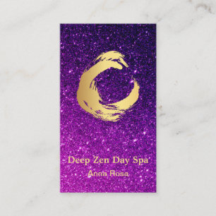 *~*glitterzenen borstar Reiki meditationguld Visitkort