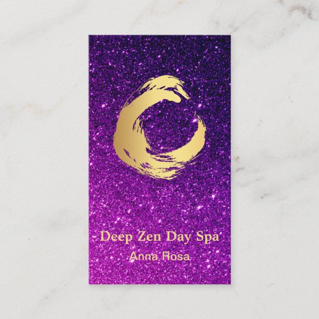 *~*glitterzenen borstar Reiki meditationguld Visitkort (Framsida)