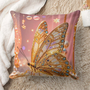 Glittrad fjäril- Sparkling Velvet Cushion Kudde