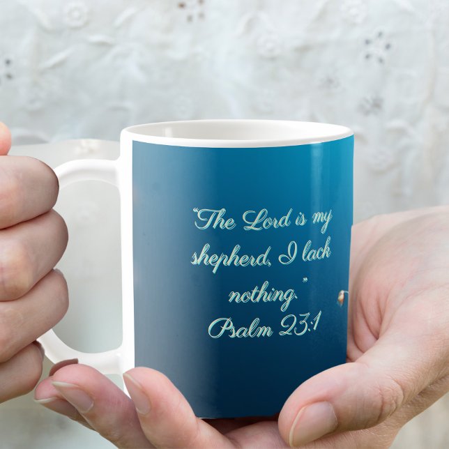 Glittrande blå och Gud ram Anpassningsbar  Kaffemugg (Skapare uppladdad)