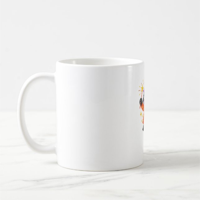 Glittrande Celestial Kitty Häxa Klassisk T-Shirt Kaffemugg (Vänster)