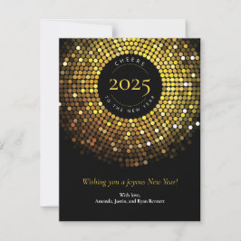 Glittrande cirkel-ljus Nyårshälsning Julkort