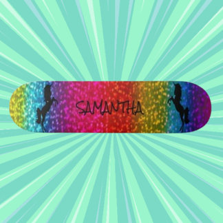 Glittrande Enhörning Mini Skateboard Bräda 18,5 Cm