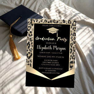 Glittrande examenshatt, Glittrande leopard-examen Inbjudningar