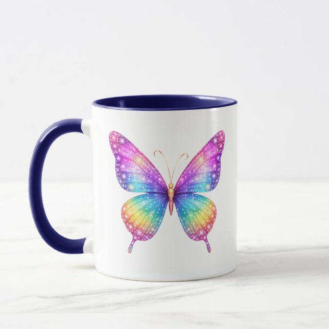 Glittrande Fjäril Mugg (Vänster)