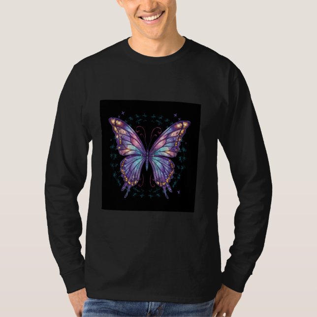 Glittrande fjäril t shirt (Framsida)