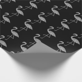 Glittrande flamingo Silver glitter gnistrar mönste Presentpapper