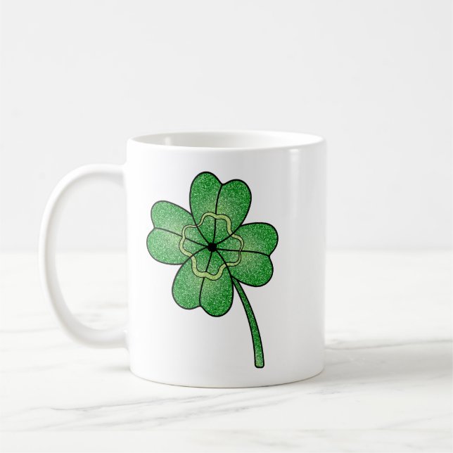 Glittrande Fyrklöver Kaffemugg (Vänster)