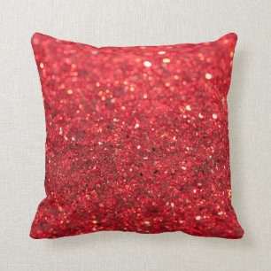 Glittrande glitter röd falska sequins semester kudde