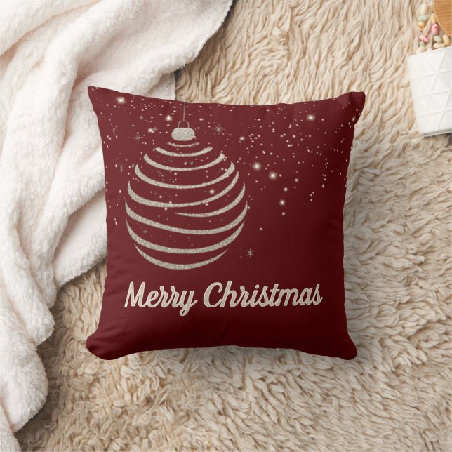 Glittrande God Jul-ornament Kudde (Filt)