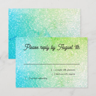 Glittrande Gradient RSVP Turkos Lime OSA Kort