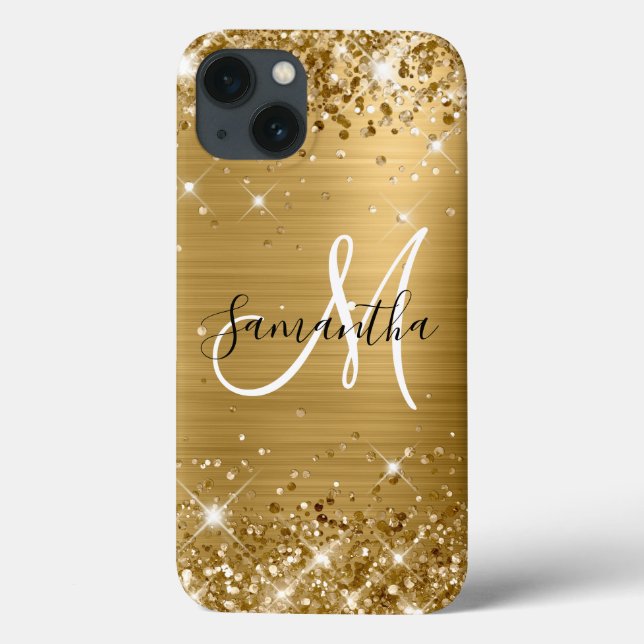 Glittrande guld folie Elegant monogram (Baksida)