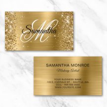 Glittrande guld folie fancy monogram make up