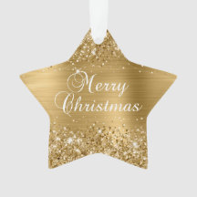 Glittrande guld folie God Jul